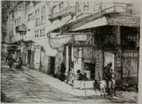 John W. Winkler, - ''Oriental Quarters''-, etching, 1921