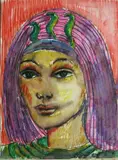 - ''Cleopatra''- by Margaret T. Burroughs, watercolor and color marker on paper, 1982, initialed and, offered Dec 2015