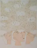 Robert Gwathmey, - ''Stargazing'' (Williams 23)-, lithograph in colors, 1978