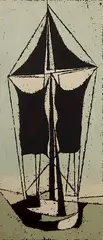 Edward August Landon, - ''Dark Vessel''-, silkscreen in colors