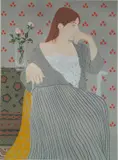 Phyllis Sloane, - ''Cathy in Gray''-, silkscreen in colors, 1979
