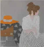 Phyllis Sloane, - ''The Straw Hat''-, silkscreen in colors, 1983
