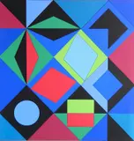 - ''Sikra - MC''- by Victor Vasarely, silkscreen in colors, 1968, offered Dec 2015