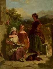 James Curnock, - The Afternoon Lesson-, oil on canvas, 1859