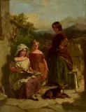 James Curnock, - The Afternoon Lesson-, oil on canvas, 1859