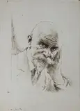 Edgar Chahine, - ''Portrait de J. K. Huysmans''-