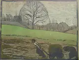 Conrad Felixmüller, - ''Die Aten Im Dorf'' (Sohn 536)-