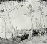Jean Emile Laboureur, - ''Promenade Sur La Port'' (Laboureur 482 ii/II)-, etching, 1933