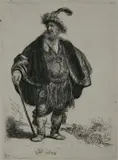 Rembrandt, - ''The Persian'' (Bartsch 152)-, etching, 1632