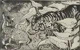 Orovida Camille Pissarro, - ''The Ambush''-, etching and aquatint, 1938
