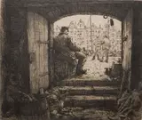 Tavik F Simon, - ''Amsterdam Used Clothes Man'' (Baker 104)-