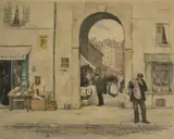 Tavik F Simon, - ''In The Latin Quarter, Paris'' (Baker 253)- color soft-ground and