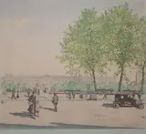 Tavik F Simon, - ''Quai Voltaire, Paris'' (Baker 133)- color soft-ground and