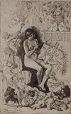 Félicien Rops, - ''Rime De Joies'' (Exsteens 489)-, etching, 1881, very slight mat burn