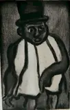 Georges Rouault, - ''Homme Au Chapeau'' (Wofsy 291)-, etching and engraving, from the series 'Reincarnations du Pere Ubu'