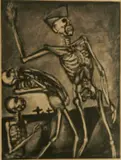 Georges Rouault, - ''Debout Les Morts'' (Wofsy 161)-, aquatint, 1927, from 'Miserere'