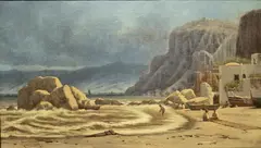 Dwight Benton, - Coastal Scene-, oil on canvas, 1883