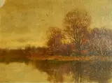 Charles Gruppe, - ''November Day At The Lake''-, oil on canvas