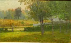 - Late Summer Landscape- by Harry Fluhart Williams, oil on panel, 1897, offered Oct 2015