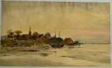 George Howell Gay, - Coastal Scene at Sunset-