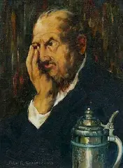 John Grabach, - ''Thoughtful''-, oil on canvas laid on panel