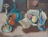 Leonard Maurer, - Still-Life Opera Page with Glass Decanter-