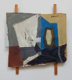 Roy Lichtenstein, - Untitled (A Picture Without a Frame)-, oil on wood collage, 1955