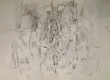 Roy Lichtenstein, - Untitled-, charcoal on paper, 1958, initialed rlf- lower right