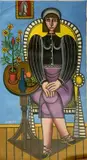 John Ulbricht, - Woman in Chair-, oil on canvas