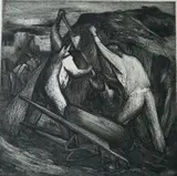 Will Barnet, - ''Labor'' (Szoke 20)-, etching and aquatint, 1935