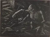 Albert Abramovitz, - ''Flood''- wood, engraving, ca. 1936-42