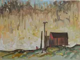 Robert Genn, - ''Peter Simons House at Karlukwees''-, oil on canvasboard, 1964