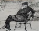 - ''Thinking Man''- by Giacomo Porzano, pen and ink on paper, offered Oct 2015