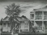 Aaron Bohrod, - ''New Orleans Street'' (AAA/Czestochowski 1938.011)-, lithograph