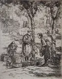 Benjamin Brown, - ''Curb Market, Arles France''-