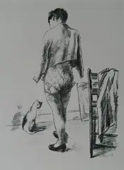 Alexander Brook, - ''In The Studio''-, lithograph