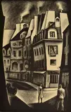 Howard Cook, - ''Paris Street'' (Duffy 136)-, woodcut, 1930
