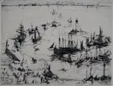 Armin Carl Hansen, - ''Snug Harbor'' (White 109)-, etching