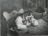 Mervin Jules, - ''Watch Repair''-, lithograph