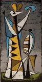 Edward August Landon, - ''Exhortation'' (Ryan 72)-, silkscreen in colors, 1957