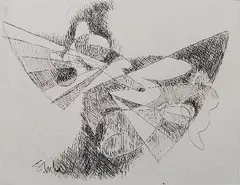 - Untitled- by Stanton Macdonald-Wright, etching, 1962, offered Oct 2015