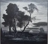 Thomas Willoughby Nason, - ''Near Lyme Sunset'' (Comstock 366)- wood, engraving, 1944