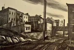 Leonard Pytlak, - ''Side Track''-, lithograph