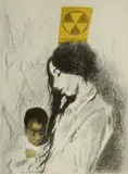 Raphael Soyer, - ''Mother and Child'' (Cole 120)-, lithograph in color, 1967