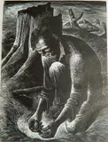 Lynd Ward, - ''Seedling''- wood, engraving