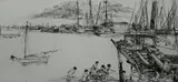 John Winkler, - ''Wrecked Ferries''-, etching, 1918
