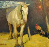 Henry G. Keller, - Horse and Rooster-