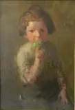 William Sommer, - Girl Eating An Apple-