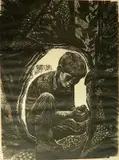Lynd Ward, - ''Day of The Hawk''- wood, engraving, 1969