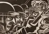 Herman Volz, - ''Confrontation''-, woodcut